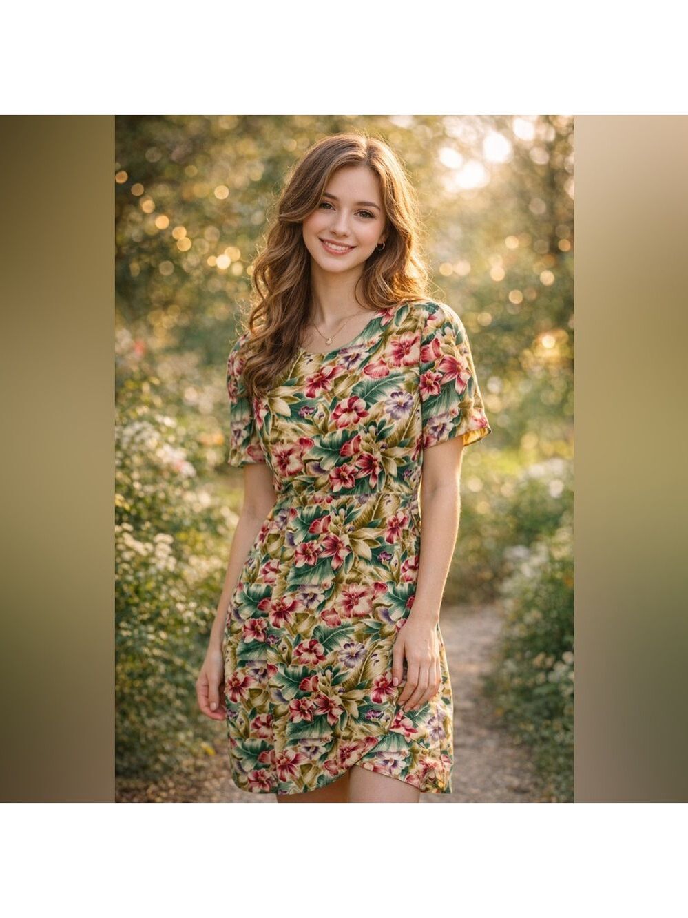 Vintage Liz Claiborne Floral Wrap Dress 80s 90s